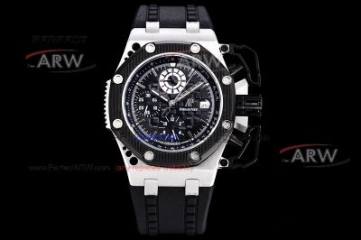 Super Clone Audemars Piguet Royal Oak Offshore Survivor Black Matt Dial Fluoro rubber Strap 